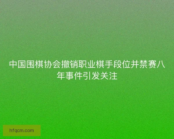 中国围棋协会撤销职业棋手段位并禁赛八年事件引发关注